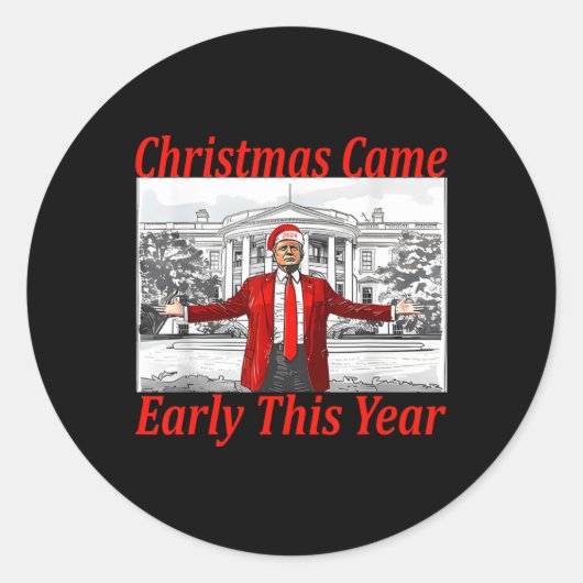 2024おもしろい年の初め来にトランプクリスマス2 ラウンドシール (正面)