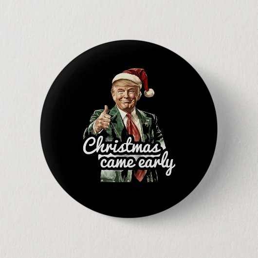 2024おもしろい年の初め来にトランプ・クリスマス 缶バッジ (正面)