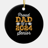 2024おもしろい年の卒業ギフトのパパ セラミックオーナメント (正面)