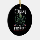 2024おもしろい年の大統領のためのCthulhu選挙 セラミックオーナメント (右)