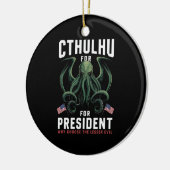 2024おもしろい年の大統領のためのCthulhu選挙 セラミックオーナメント (左)