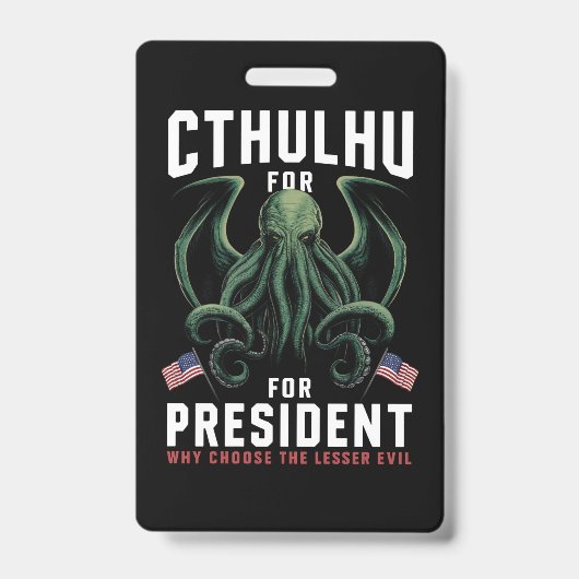 2024おもしろい年の大統領のためのCthulhu選挙 バッジ (表面)