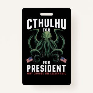2024おもしろい年の大統領のためのCthulhu選挙 バッジ