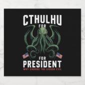 2024おもしろい年の大統領のためのCthulhu選挙 ビールラベル (シングルラベル)