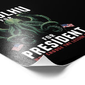 2024おもしろい年の大統領のためのCthulhu選挙 フォトプリント (角)