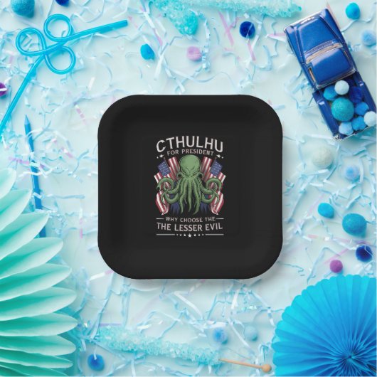 2024おもしろい年の大統領のためのCthulhu選挙 ペーパープレート (パーティー)