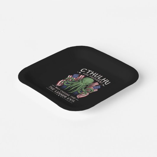 2024おもしろい年の大統領のためのCthulhu選挙 ペーパープレート (傾斜あり)