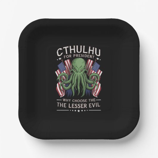 2024おもしろい年の大統領のためのCthulhu選挙 ペーパープレート (正面)