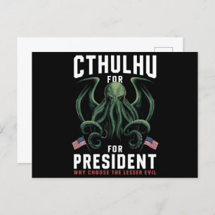 2024おもしろい年の大統領のためのCthulhu選挙 ポストカード