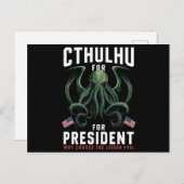 2024おもしろい年の大統領のためのCthulhu選挙 ポストカード (正面/裏面)