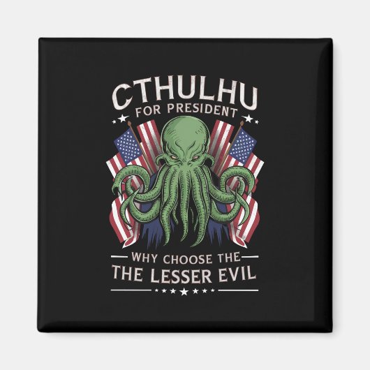 2024おもしろい年の大統領のためのCthulhu選挙 マグネット (正面)