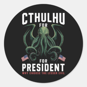 2024おもしろい年の大統領のためのCthulhu選挙 ラウンドシール
