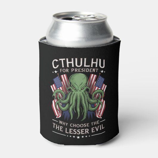2024おもしろい年の大統領のためのCthulhu選挙 缶クーラー (缶正面)