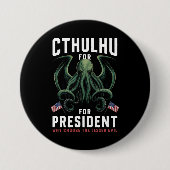 2024おもしろい年の大統領のためのCthulhu選挙 缶バッジ (正面)