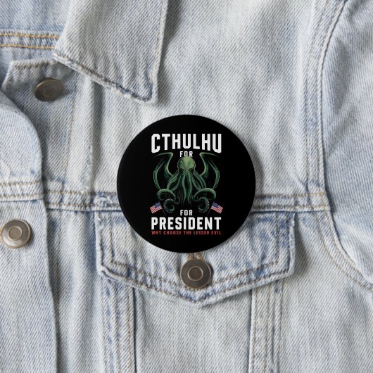 2024おもしろい年の大統領のためのCthulhu選挙 缶バッジ (インサイチュ)