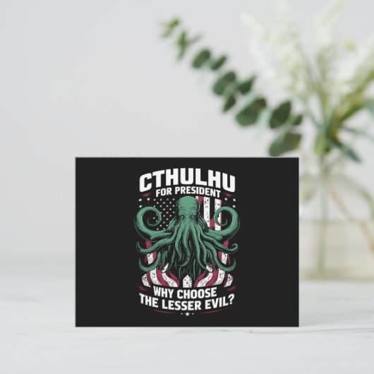 2024おもしろい年の大統領のためのCtulhu選挙 ポストカード (スタンド正面)