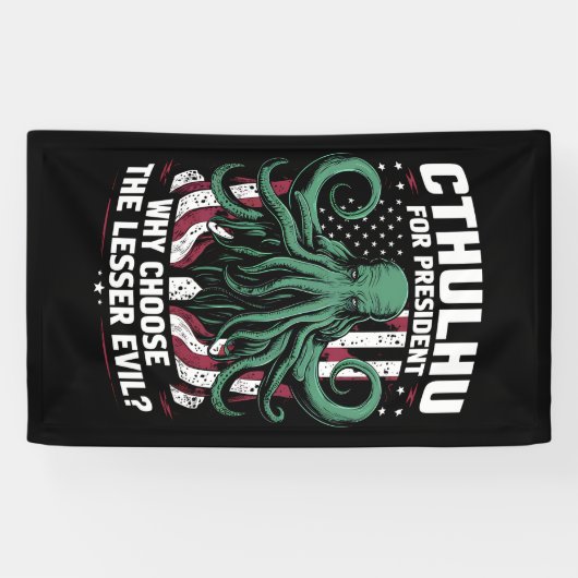 2024おもしろい年の大統領のためのCtulhu選挙 横断幕 (横)