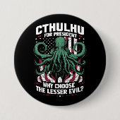 2024おもしろい年の大統領のためのCtulhu選挙 缶バッジ (正面)