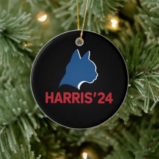 2024おもしろい年の子供のない猫の引用文 セラミックオーナメント (ツリー)