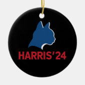 2024おもしろい年の子供のない猫の引用文 セラミックオーナメント (正面)