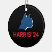 2024おもしろい年の子供のない猫の引用文 セラミックオーナメント (左)