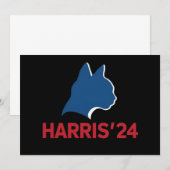 2024おもしろい年の子供のない猫の引用文 招待状 (正面/裏面)