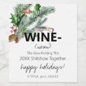 2024おもしろい年ワインの接着剤が私たちを一緒に緑を保持 ワインラベル (シングルラベル)