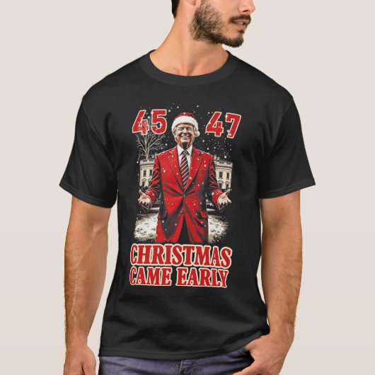 2024おもしろい年初め来のトランプ Tシャツ (正面)