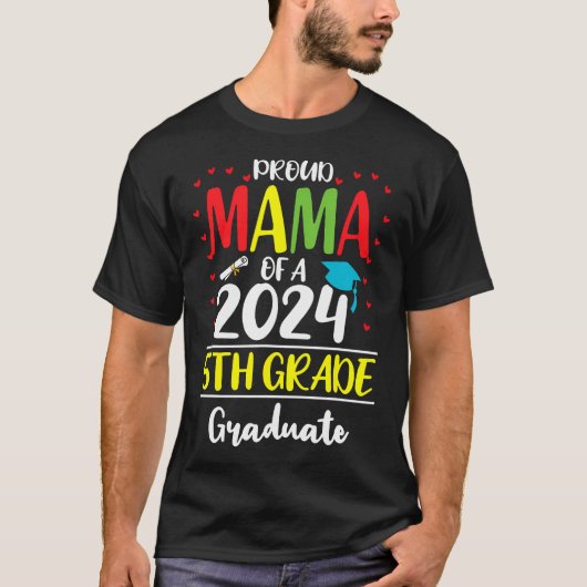 2024おもしろい年5年生のクラスのママ Tシャツ (正面)
