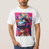 「2024お祝いExaganza：新年の応援 Tシャツ (正面)