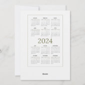 2024かわいいミニマルなクリスマスフォトカレンダー シーズンカード (裏面)