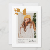 2024はっきりした年クラス4枚の写真の卒業 招待状 (正面)