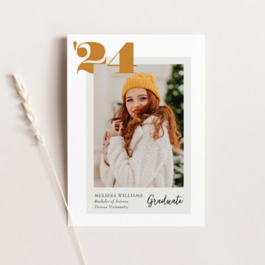 2024はっきりした年クラス4枚の写真の卒業 招待状