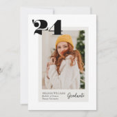 2024はっきりした年クラス4枚の写真の卒業 招待状 (正面)