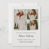 2024はっきりした年クラス4枚の写真の卒業 招待状 (裏面)