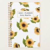 2024ひまわり緑の毎週の月別非日付 プランナー手帳 (正面)