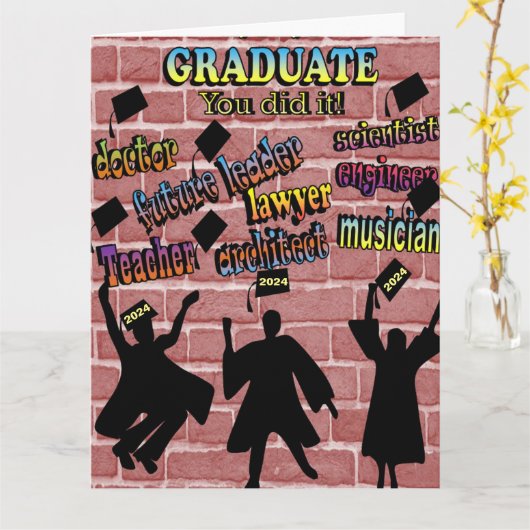 2024アフリカ系アメリカ人の卒業生 – あなたはそれを行ったカラフル カード (黄色い花)