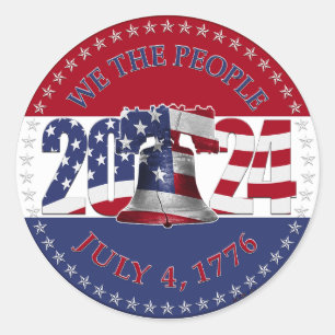 2024アメリカ国旗We the People Liberty Bell ラウンドシール