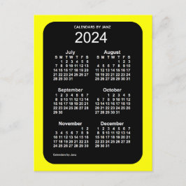 2024イエローネオン6ヶ月ミニカレンダーby Janz ポストカード