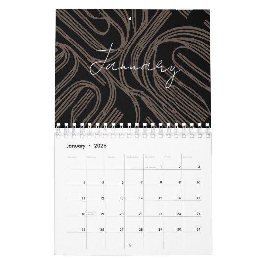 2024イラストレーションカレンダー会社のロゴと文字 カレンダー (1月 2026)