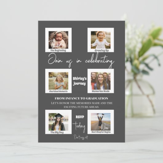 2024エレガント年モダン卒業の写真教室 招待状 (スタンド正面)