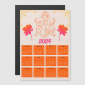 2024オレンジカレンダー – Lord Ganpati Magnetic Card (正面/裏面)