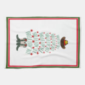 2024カウボーイクリスマスツリーゲスト キッチンタオル (横)