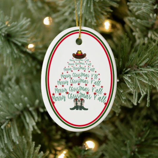 2024カウボーイクリスマスツリーゲスト セラミックオーナメント (ツリー)