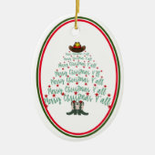 2024カウボーイクリスマスツリーゲスト セラミックオーナメント (正面)