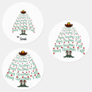 2024カウボーイクリスマスツリーラウンド ラベル