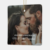 2024カスタム初めてのクリスマスオーナメントw写真 セラミックオーナメント (左)