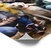 2024カスタム年の写真と家族の名前12か月カレンダー ポスター (角)