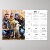 2024カスタム年の写真と家族の名前12か月カレンダー ポスター (正面)