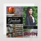 2024カスタム年の写真コラージュ卒業クラス 案内状 (正面/裏面)